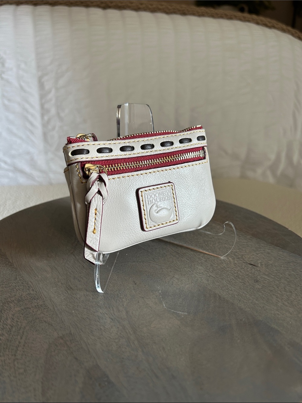 Dooney and Bourke Florentine Small Coin Case in ECRU